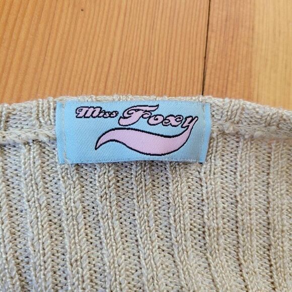 Vintage Y2K tunic sweater extra long sleeves beige medium boho lagom - Picture 13 of 13